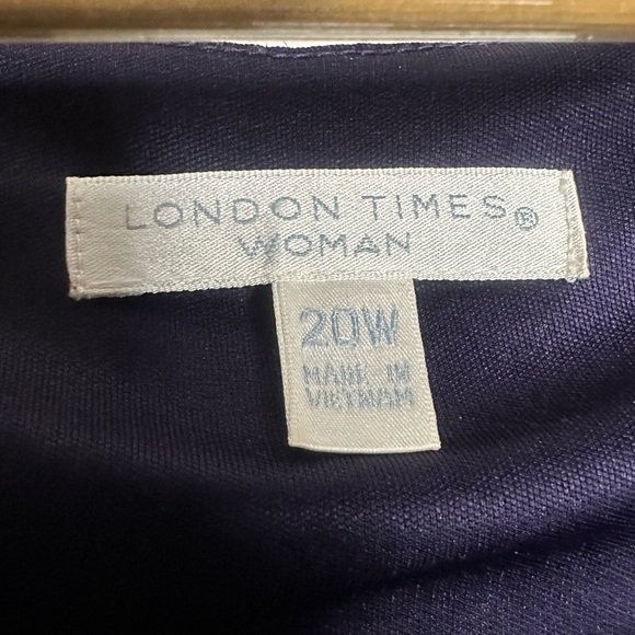 EUC London Times Women’s Sheath Midi Dress  Size 20W *Used (Blue Black) RN58142 - Picture 5 of 12